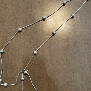 Silver long chain with accent balls